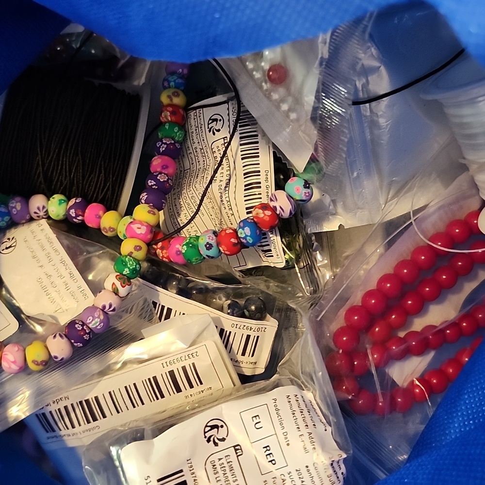 Bag Full of bracelet beads and more